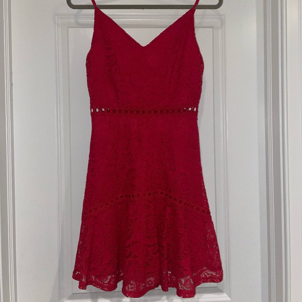 Miami Womens Red Lace Dress Size small